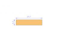 Perfil de Silicona P739B - formato tipo Rectangulo - forma regular