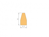 Perfil de Silicona P746C - formato tipo D - forma irregular