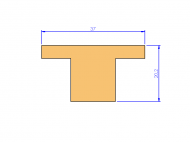 Perfil de Silicona P747D - formato tipo T - forma irregular