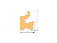 Perfil de Silicona P747E - formato tipo Labiado - forma irregular