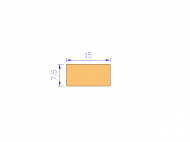 Perfil de Silicona P801507,5 - formato tipo Rectangulo - forma regular