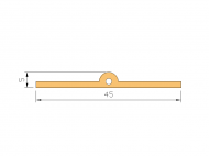 Perfil de Silicona P805A - formato tipo Perfil de Silicona plano con Burbuja - forma irregular