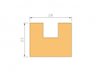 Perfil de Silicona P806A - formato tipo U - forma irregular