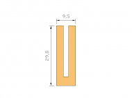 Perfil de Silicona P809B - formato tipo U - forma irregular