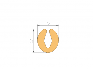 Perfil de Silicona P822A - formato tipo U - forma irregular