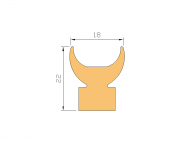 Perfil de Silicona P822AA - formato tipo Cuernos - forma irregular