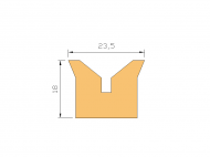 Perfil de Silicona P822AB - formato tipo U - forma irregular