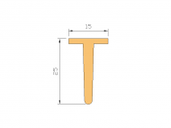 Perfil de Silicona P822AC - formato tipo T - forma irregular