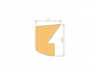 Perfil de Silicona P822AR - formato tipo Labiado - forma irregular