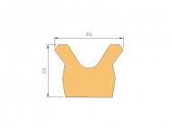 Perfil de Silicona P822AZ - formato tipo Cuernos - forma irregular