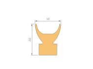 Perfil de Silicona P822BC - formato tipo Cuernos - forma irregular