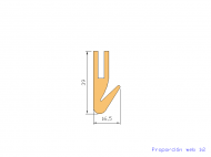 Perfil de Silicona P822C - formato tipo U - forma irregular