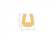 Perfil de Silicona P822D - formato tipo U - forma irregular