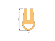 Perfil de Silicona P822L - formato tipo U - forma irregular