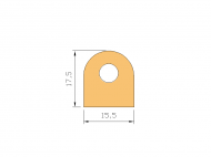 Perfil de Silicona P822S - formato tipo D - forma irregular