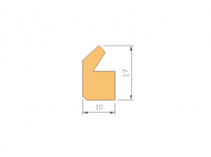 Perfil de Silicona P827A - formato tipo Labiado - forma irregular