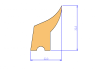 Perfil de Silicona P832A - formato tipo Labiado - forma irregular