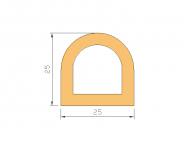 Perfil de Silicona P839A - formato tipo D - forma irregular