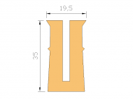 Perfil de Silicona P83E - formato tipo U - forma irregular