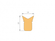 Perfil de Silicona P842F - formato tipo Cuernos - forma irregular