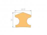 Perfil de Silicona P848B - formato tipo Lampara - forma irregular