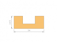 Perfil de Silicona P855A - formato tipo U - forma irregular