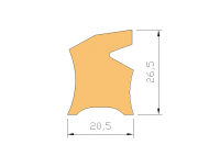Perfil de Silicona P855C - formato tipo Labiado - forma irregular