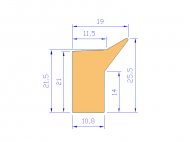 Perfil de Silicona P855D - formato tipo Labiado - forma irregular