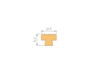 Perfil de Silicona P855F - formato tipo T - forma irregular