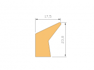 Perfil de Silicona P872 - formato tipo Labiado - forma irregular