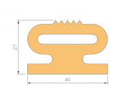 Perfil de Silicona P872A - formato tipo Lampara - forma irregular