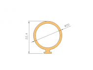 Perfil de Silicona P872AB - formato tipo Lampara - forma irregular