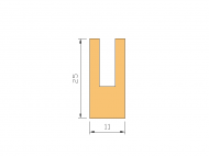 Perfil de Silicona P872AF - formato tipo U - forma irregular