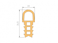 Perfil de Silicona P872B - formato tipo Doble Agujero - forma irregular