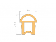 Perfil de Silicona P872H - formato tipo D - forma irregular