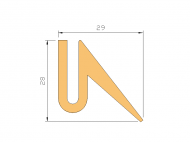 Perfil de Silicona P872N - formato tipo U - forma irregular