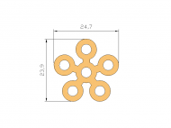 Perfil de Silicona P872P - formato tipo Tubo - forma irregular