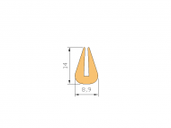 Perfil de Silicona P872Y - formato tipo U - forma irregular