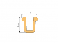 Perfil de Silicona P894A - formato tipo U - forma irregular