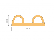 Perfil de Silicona P90155B - formato tipo Forma anteojos - forma irregular