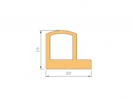Perfil de Silicona P90155C - formato tipo Nota musical - forma irregular