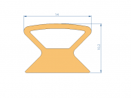 Perfil de Silicona P90155I - formato tipo Lampara - forma irregular