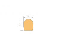 Perfil de Silicona P902 - formato tipo D - forma irregular