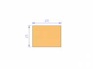 Perfil de Silicona P902015 - formato tipo Rectangulo - forma regular