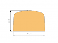 Perfil de Silicona P902J - formato tipo D - forma irregular