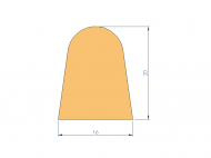 Perfil de Silicona P90313BL - formato tipo D - forma irregular
