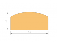 Perfil de Silicona P90313L - formato tipo D - forma irregular