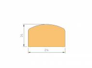 Perfil de Silicona P90313M - formato tipo D - forma irregular