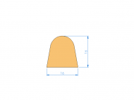 Perfil de Silicona P90313V - formato tipo D - forma irregular