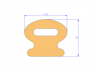 Perfil de Silicona P90839A - formato tipo Lampara - forma irregular